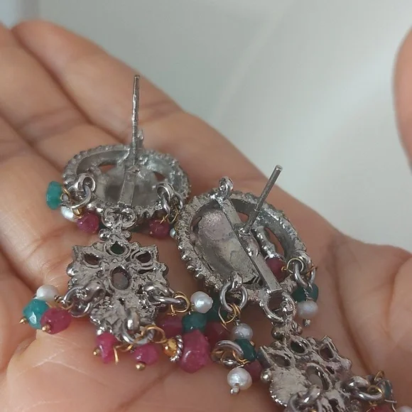 Traditional Indian Hasuli Hasli Necklace And Earrings Set - Picture 8 of 8